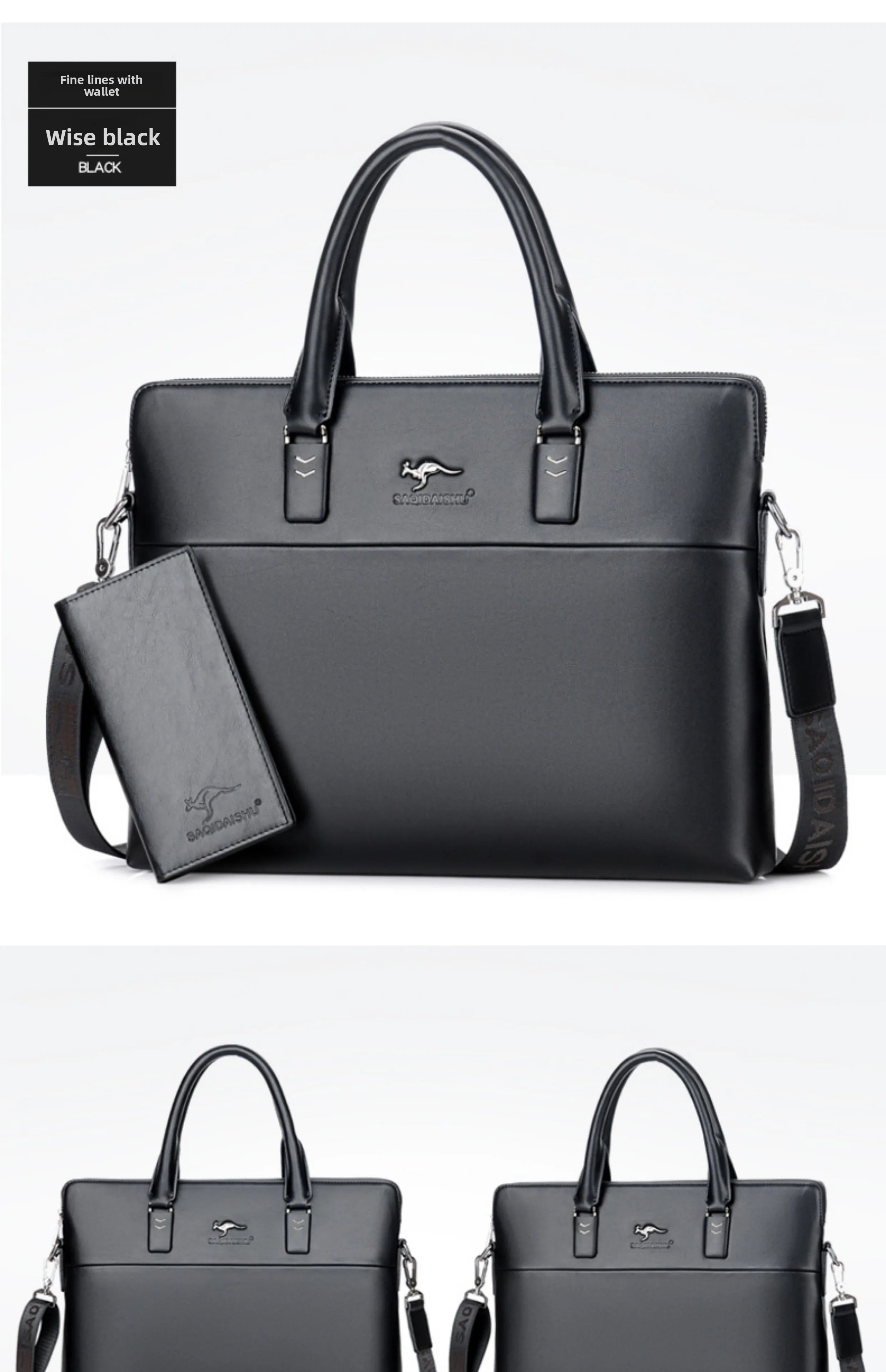 Briefcase men's genuine leather business men's bag handbag single shoulder large capacity casual cowhide crossbody computer bag