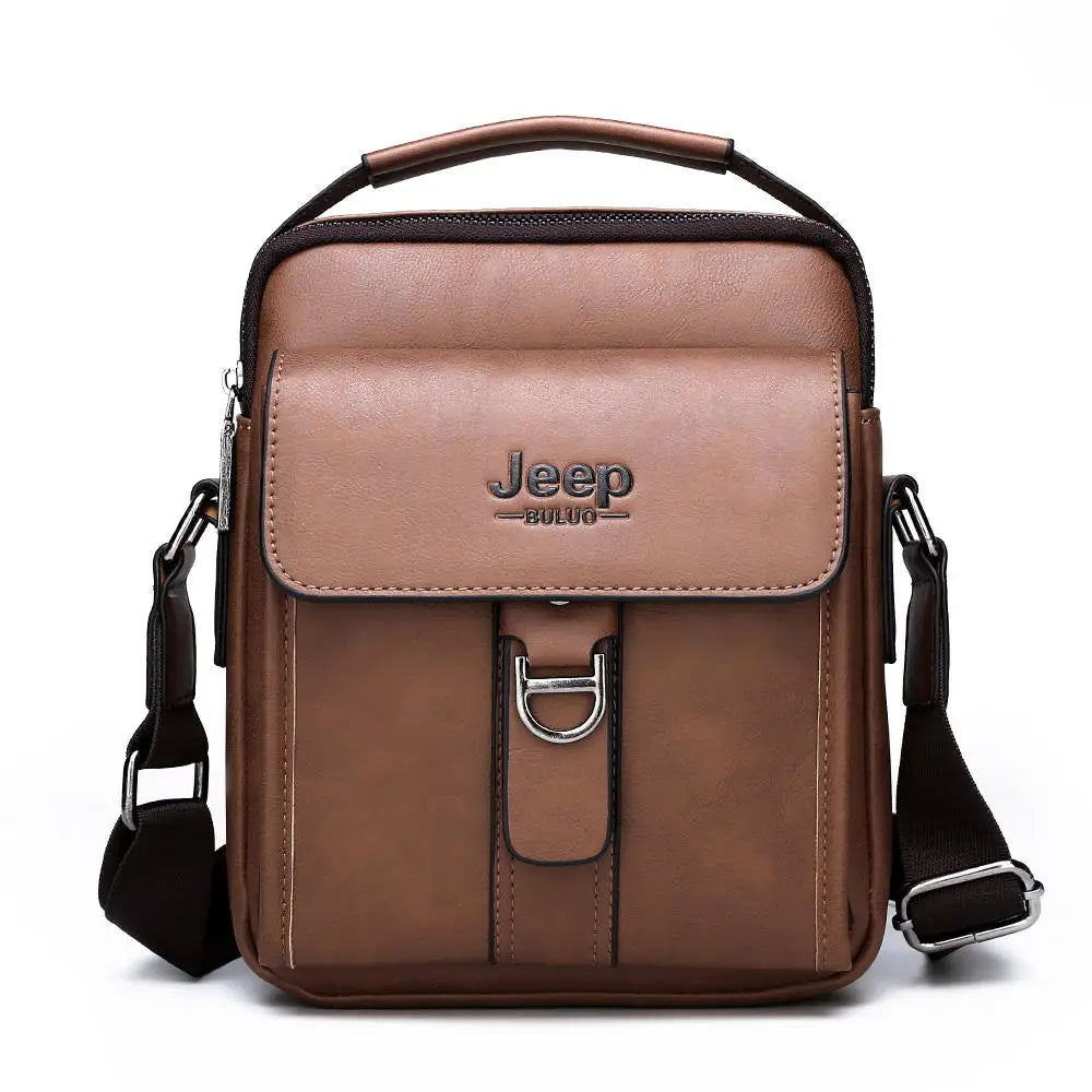 JEEP BULUO Men's bag pu leather Business High quality Waterproof crossbody handbag black brown messnger shoulder bags hot sale