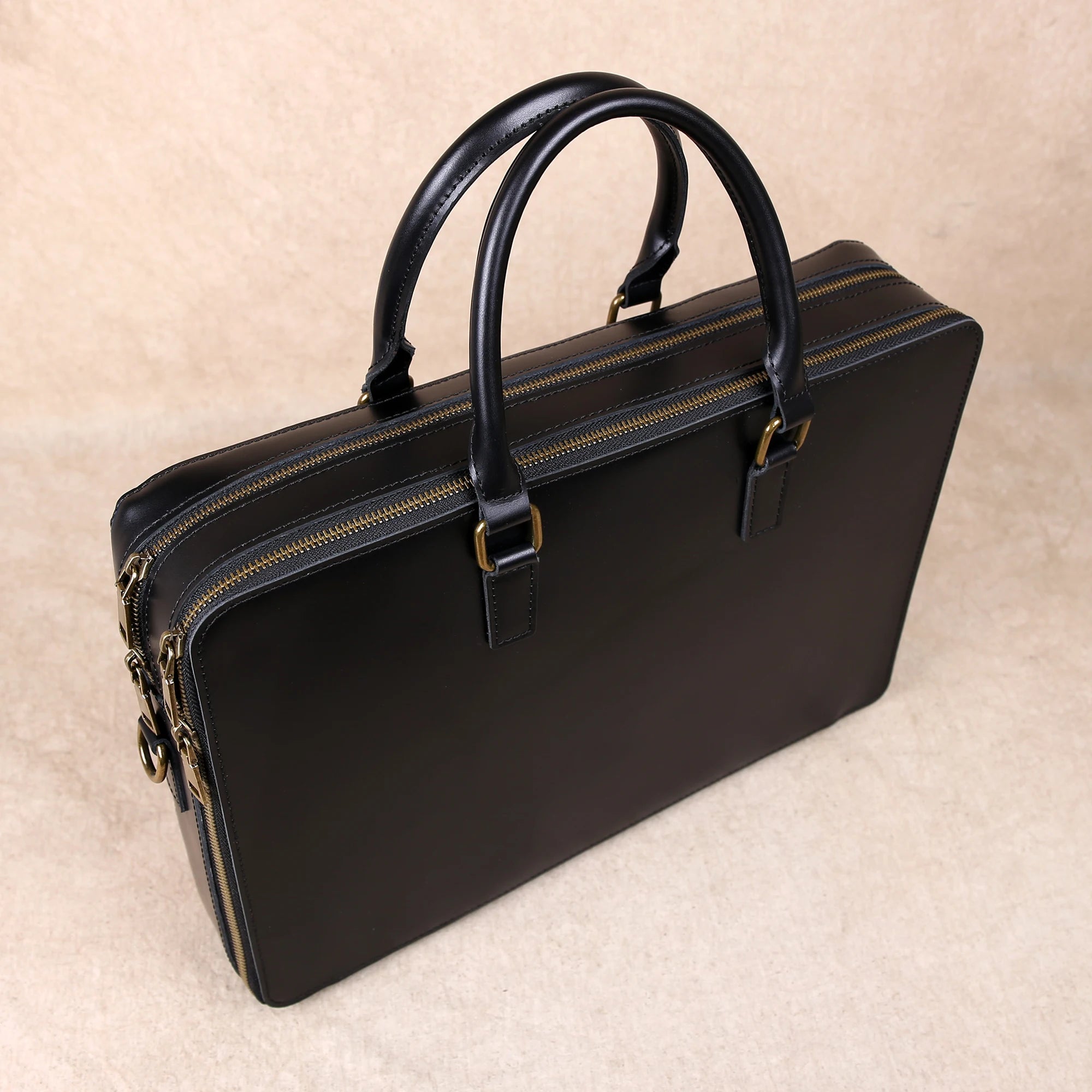 Original Business Casual Genuine Leather Briefcase, Hand-Held Bag, Top Layer Cowhide Computer Bag, Single-Shoulder Bag
