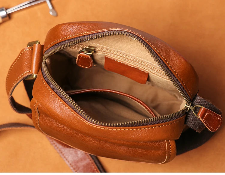 GURO High Quality Head Layer Cowhide Shoulder Bag Men's Genuine Leather Small Crossbody Man's Luxury Satchel Daily Mobile Pouch
