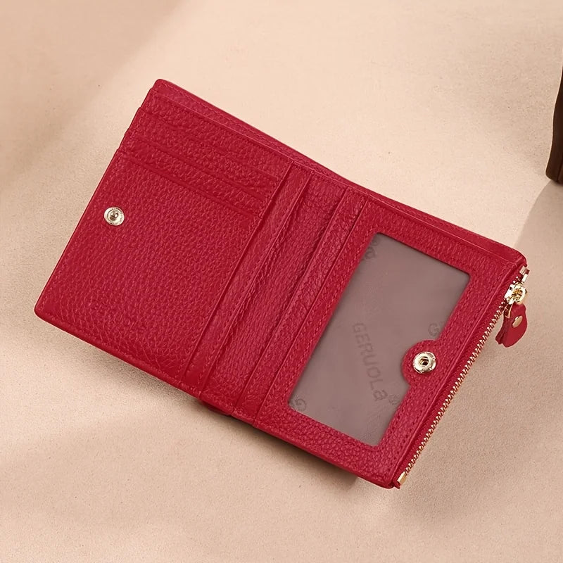 GERUOLA Wo's RFID Blocking Wallet - Slim Lightweight 2-in-1 Zippered Card Holder & Coin Purse, Foldable Compact Design with Mult