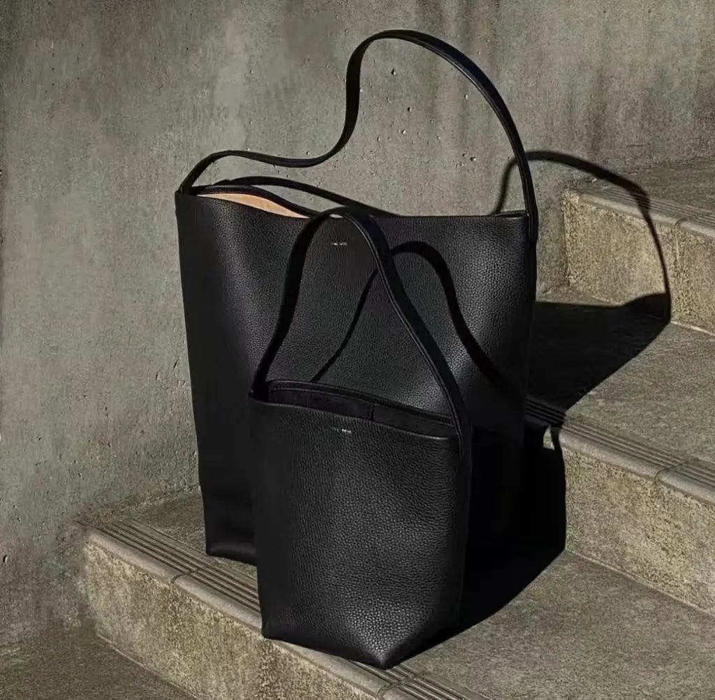 High Quality Bucket Bag Genuine Leather Shoulder Premium Large-capacity Cowhide Commuter Fashionable Relaxed Versatile NO LOGO