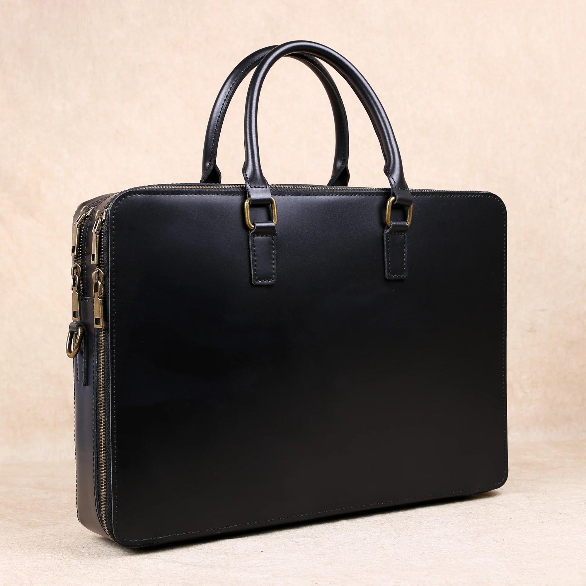 Original Business Casual Genuine Leather Briefcase, Hand-Held Bag, Top Layer Cowhide Computer Bag, Single-Shoulder Bag