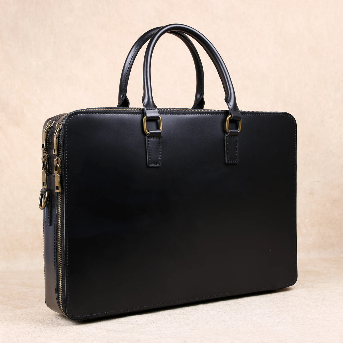 Original Business Casual Genuine Leather Briefcase, Hand-Held Bag, Top Layer Cowhide Computer Bag, Single-Shoulder Bag