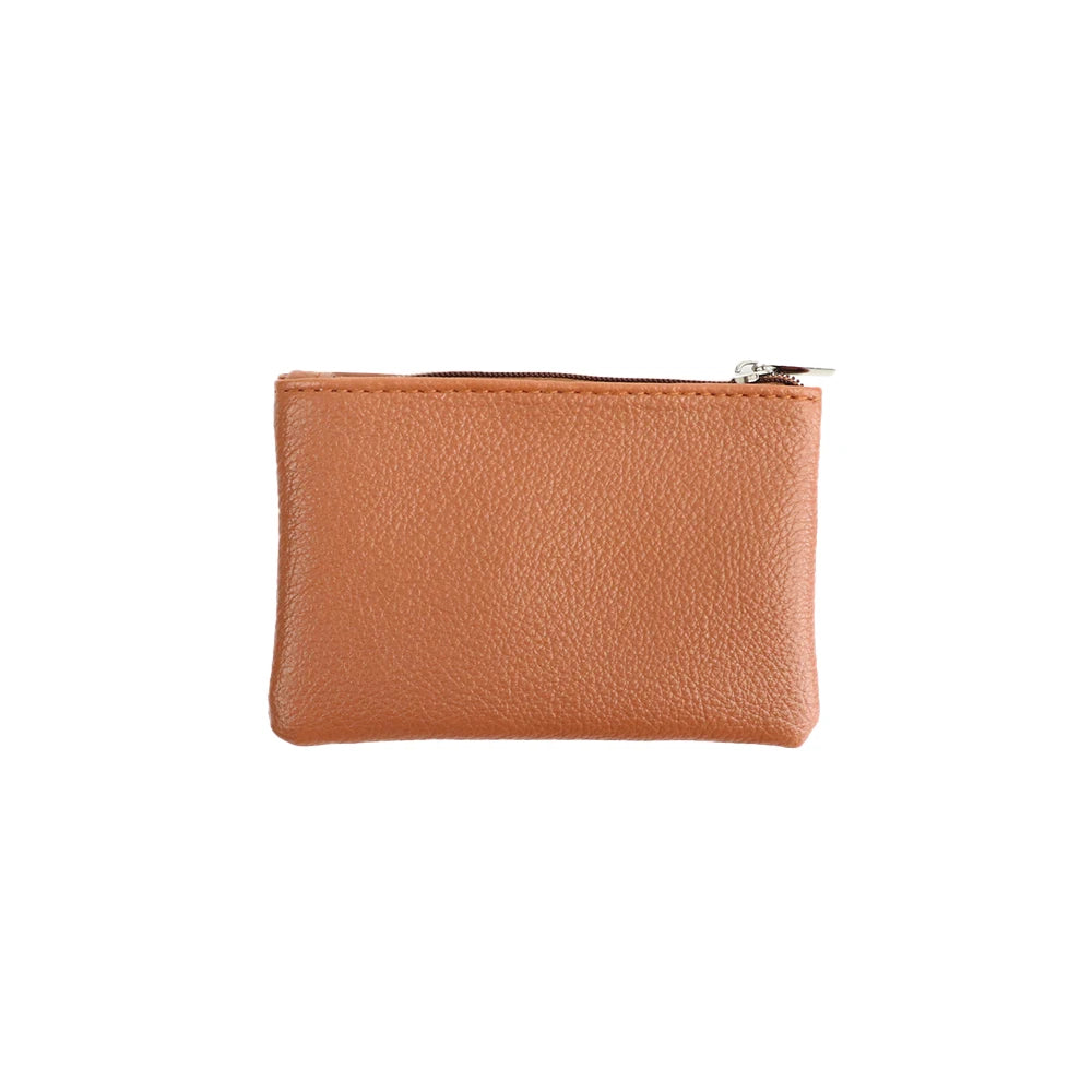Customized Name PU Leather Wallet Suitable for Both Men and Women, Small Size, Ultra-Thin, with Zipper Closure, Money Bag