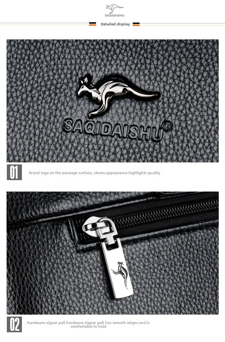 Briefcase men's genuine leather business men's bag handbag single shoulder large capacity casual cowhide crossbody computer bag