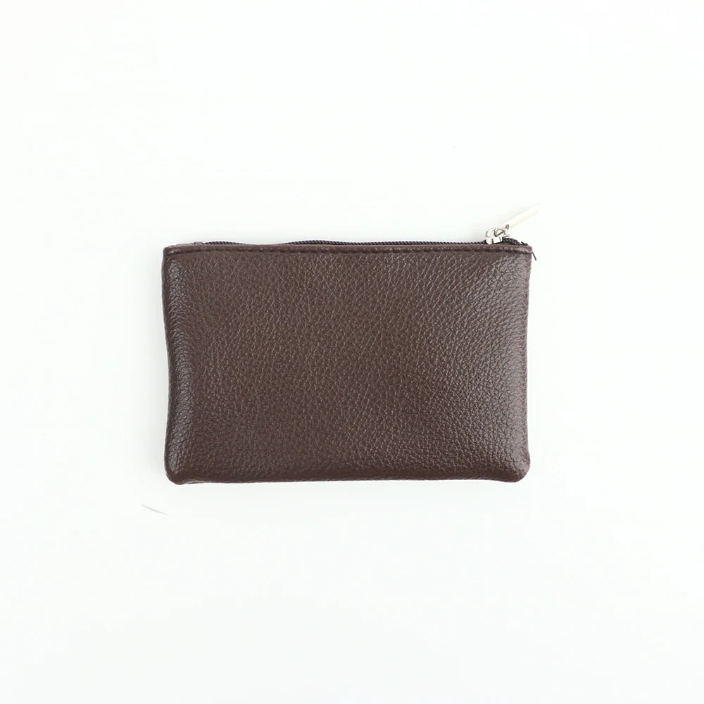 Customized Name PU Leather Wallet Suitable for Both Men and Women, Small Size, Ultra-Thin, with Zipper Closure, Money Bag